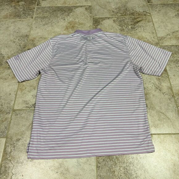 Footjoy Golf Polo Shirt Mens XL Striped Performance Short Sleeve Memorial - Picture 5 of 9